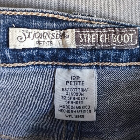 St. John's Bay jeans women's 12P denim blue petite stretch boot - Picture 5 of 13